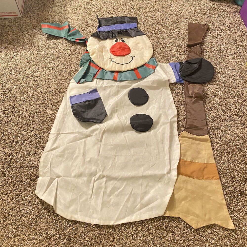 Large Two-Sided Snowman Shaped Garden Flag 42” x 24” Christmas Yard Banner